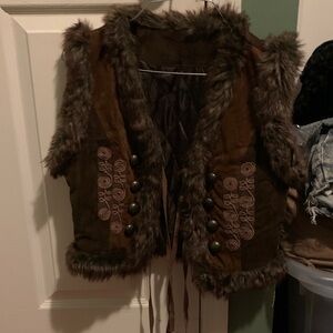 James Jeans Brown Faux Fur Vest